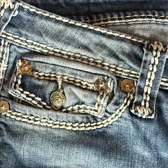 True Religion Blue Jeans with White Accents - Picture 6 of 8